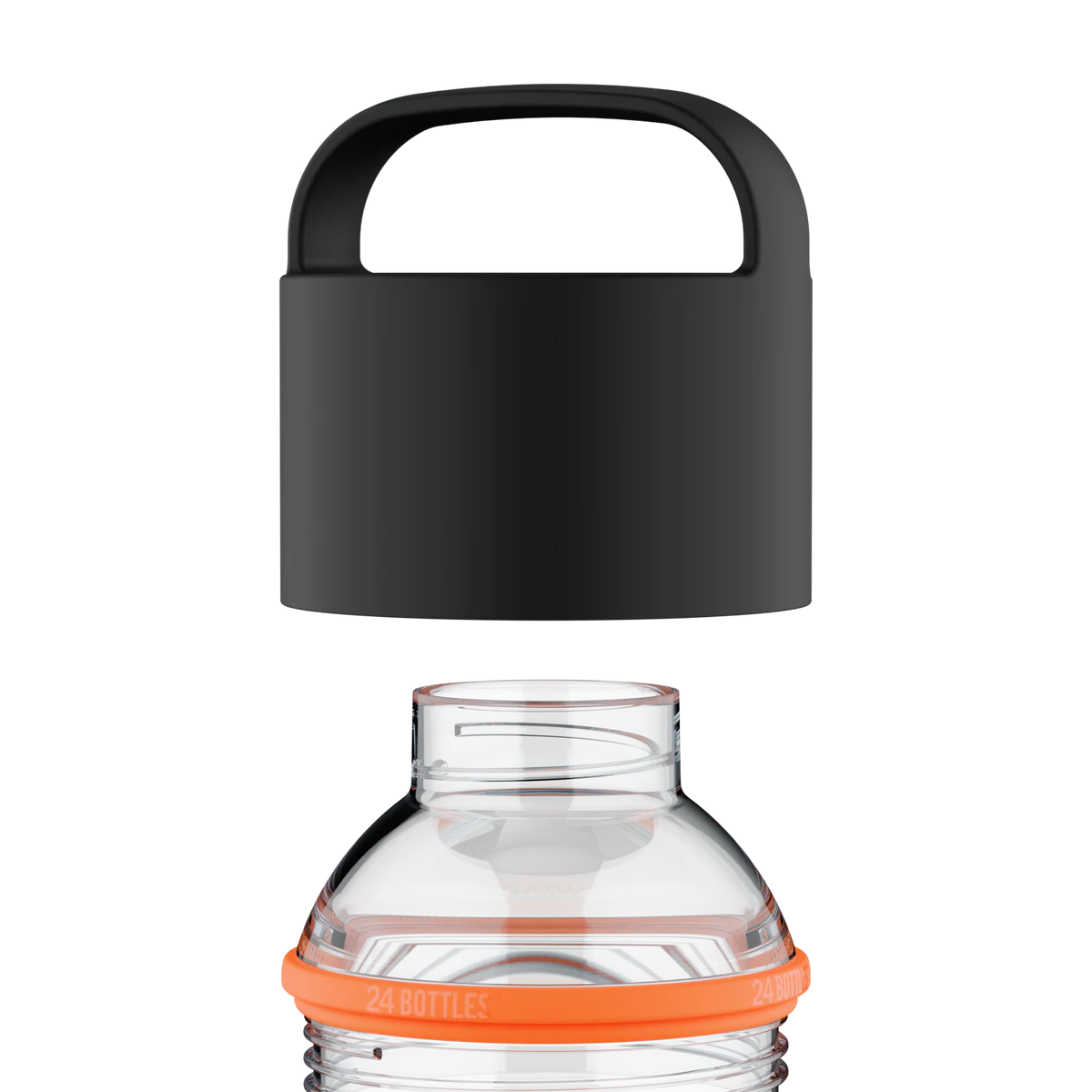 Spin Bottle Lid - Black and Clear Mouth