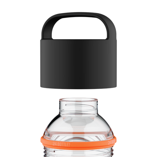 Spin Bottle Lid - Black and Clear Mouth