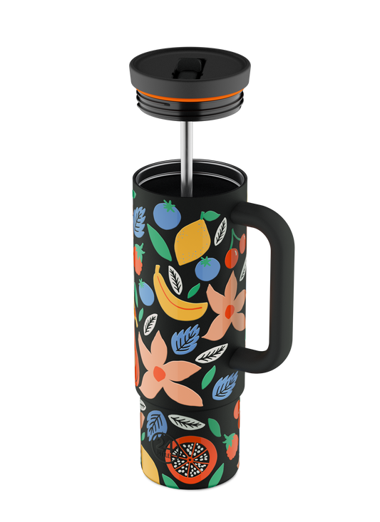 Straw Cup 800ml - Tropical Noir