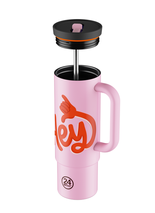 Straw Cup 800ml -  Hey! Pink