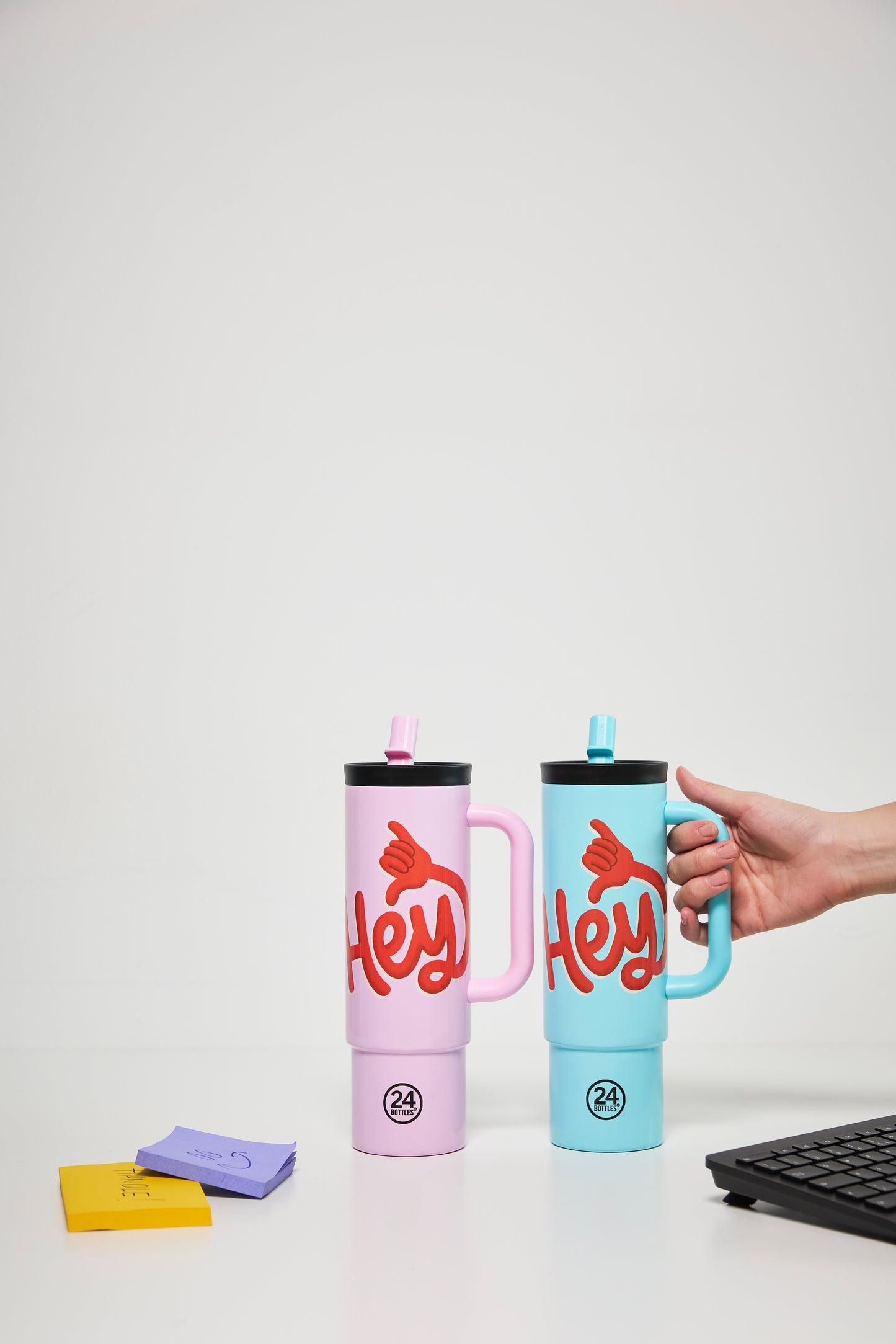 Straw Cup 800ml -  Hey! Pink