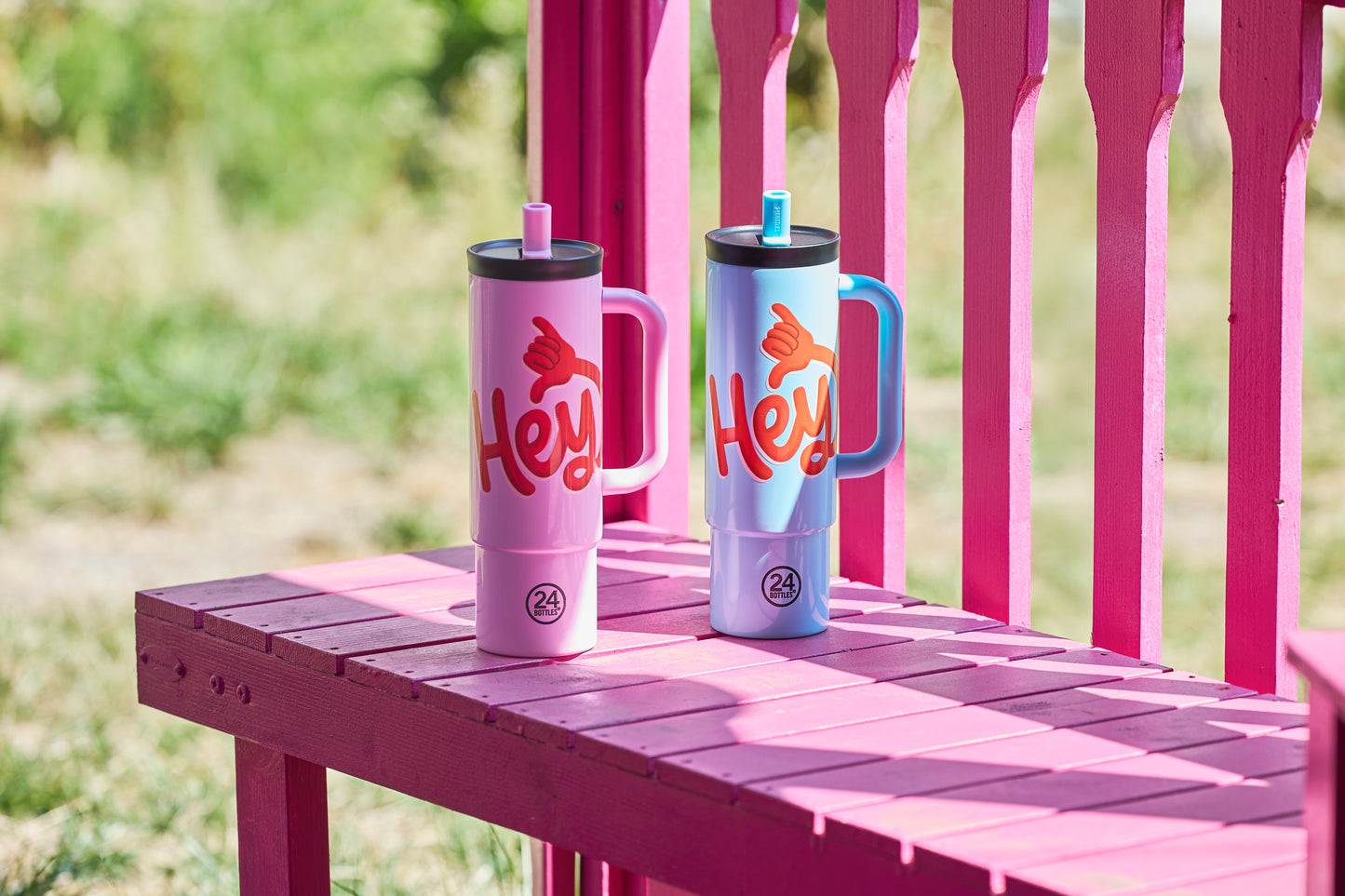 Straw Cup 800ml -  Hey! Pink