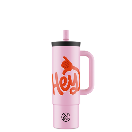Straw Cup 800ml -  Hey! Pink
